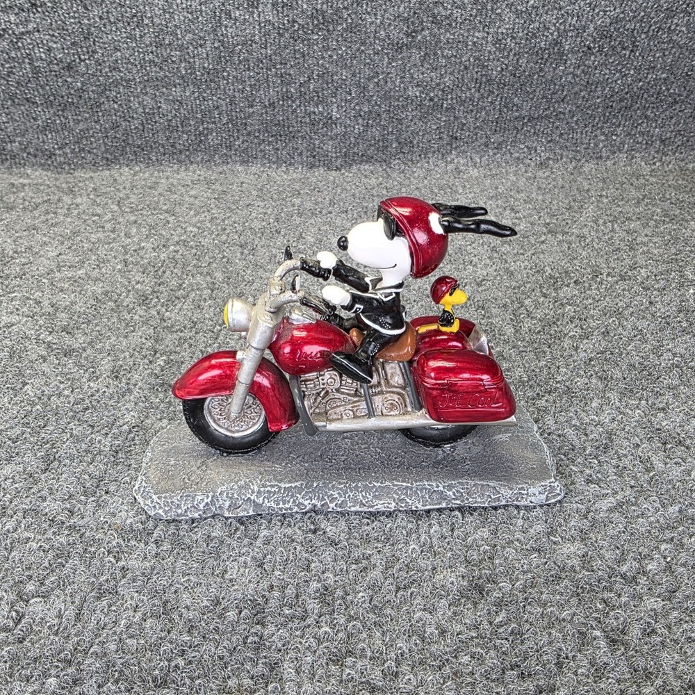 Peanuts By Westland - Joe Cool On Motorcycle  Snoopy And Woodstock  #8224